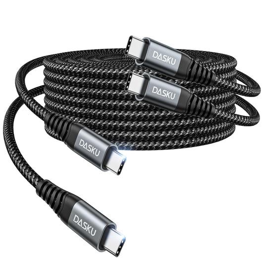 USB C to USB C Cable, 2Pack 10FT 60W(3.1A) Nylon Braided Charger Cable for for iPhone 16/16e/16 Plus/16 Pro Max/15/15 Plus/15 Pro Max, iPad Pro Air,Samsung S24/S24 Ultra/S23 USBC Charger