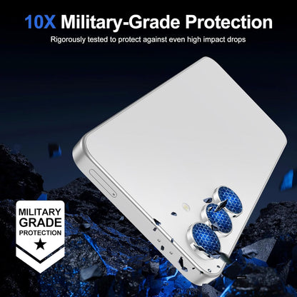 for Samsung Galaxy S24 FE Camera Lens Protector, Individual Metal Ring Tempered Glass Lens Cover, [Strong Adsorption] Scratch Resistant Ultra-Thin HD Clear Lens Cover, 1 Set-Slivery Ring