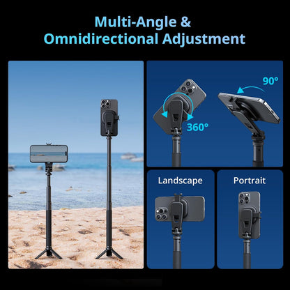 SMALLRIG AC-10 Magnetic Attachable Phone Clamp, Phone Mount with Cold Shoe Mount and 1/4"-20 Threaded Hole, for iPhone 17/16 / 15/14 / 13/12 Series, 90° Tilt for Recording, Live Streaming-5283