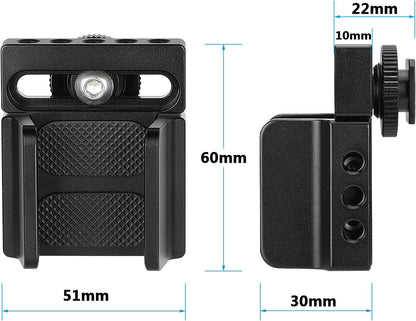 CAMVATE Universal SSD Holder Clamp Adjustable Width (33mm ~ 60mm) with 1/4"-20 Mounting Points & Shoe Mount Connector - 3011