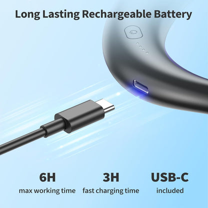 PANERGY Portable Neck Fan Rechargeable Hand Free Personal Fan Mini Wearable Battery Operated USB Fan for Men Women Kids Sport Work Travel