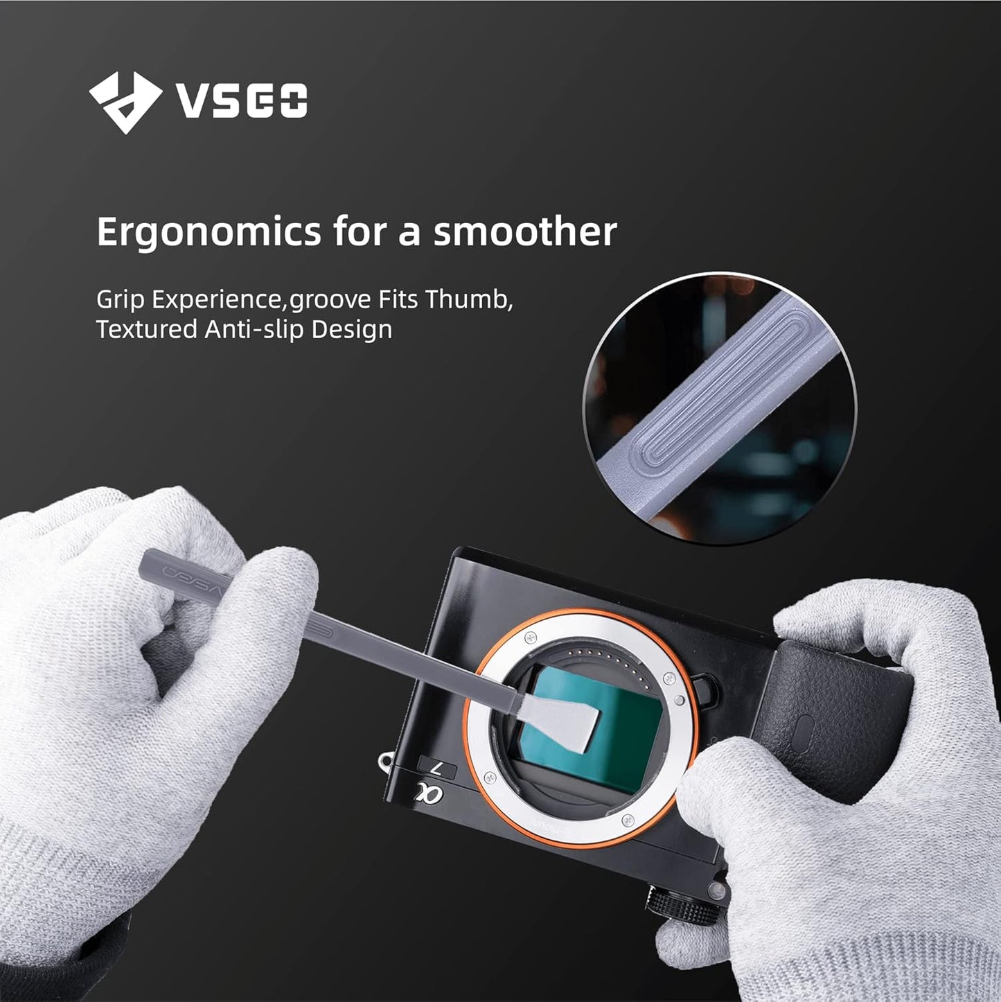 VSGO 4/3 Sensor Cleaning Kit for Mirrorless MILC and ILDC Cameras, 6pcs Micro Four Thirds CMOS Cleaner Swabs (12mm) and 10ml Cleaner Included (VS-S01E)