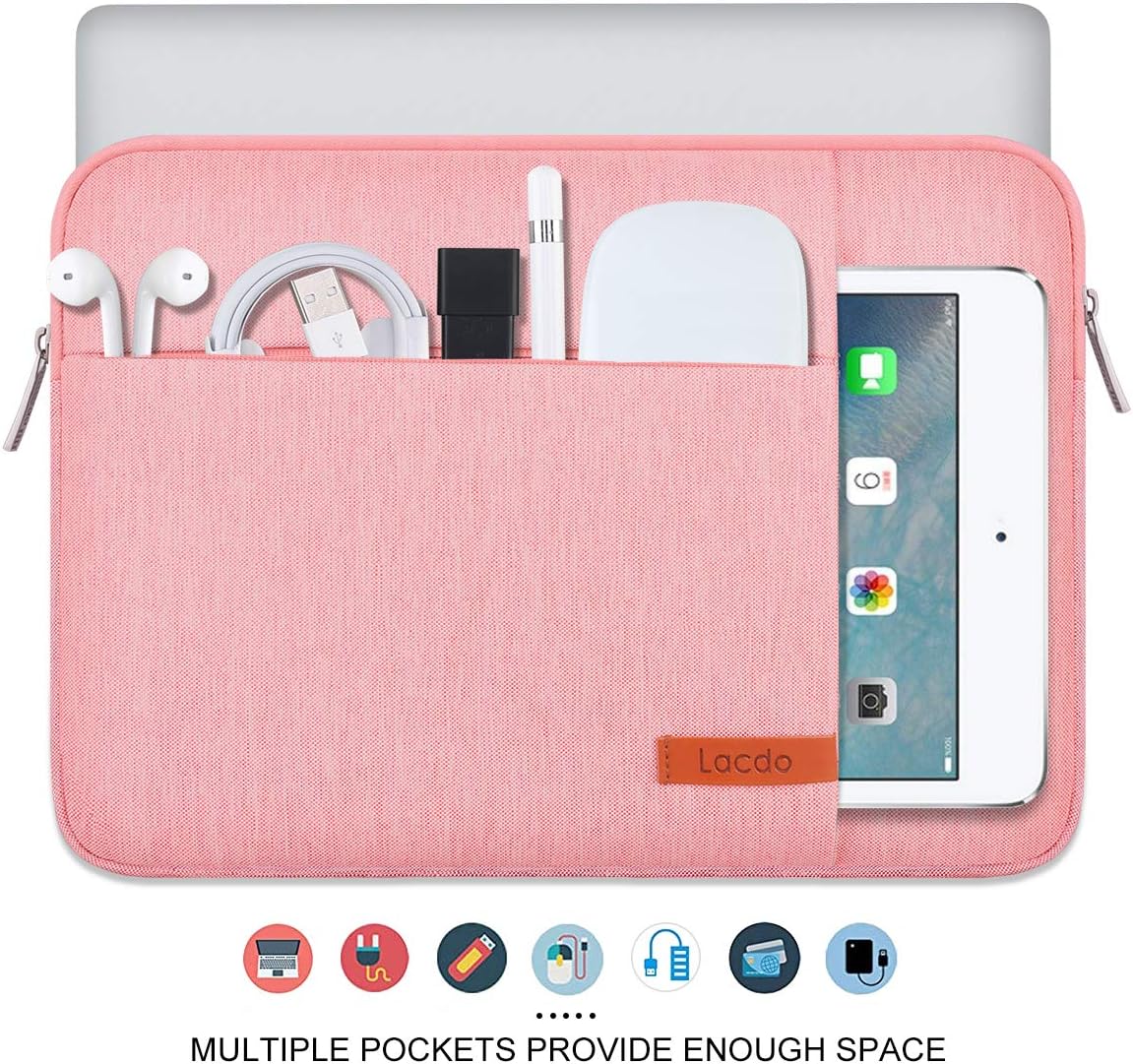 Lacdo 15-15.6 Inch Laptop Sleeve Case for Acer HP Lenovo Dell ASUS Laptop, Acer Aspire 15, HP Pavilion/Envy 15, Dell Inspiron/Latitude 15, Lenovo IdeaPad 15, ASUS ZenBook 15 Computer Bag, Peach