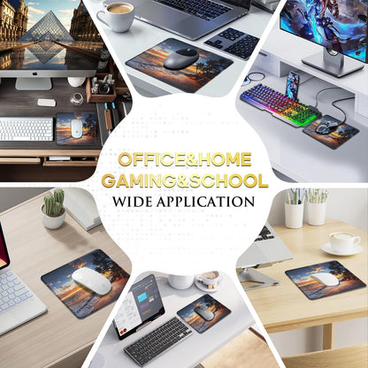 JIKIOU 3 Pack Mouse Pad with Stitched Edge, Comfortable Mouse Pads with Non-Slip Rubber Base, Washable Mousepads Bulk with Lycra Cloth, Mouse Pads for Computers Laptop Mouse 10.2x8.3x0.12in Sunset