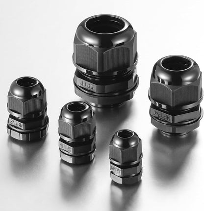 10 PCS 1/4"(4-8mm) NPT Nylon Cable Gland Joints with Gaskets, IP68 Adjustable Lock Nut Strain Relief Cord Grip Waterproof Cable Glands - UL Listed and RoHS Compliant