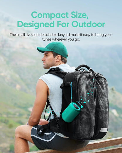 Portable Bluetooth Speaker with Lights,Powerful Crystal Clear Sound,IPX5 Waterproof,All Day Playtime,AUX&TF-Card Input,Bluetooth 5.3,TWS Paring,Small Wireless Speaker for Outdoor,Gift Ideas (Teal)