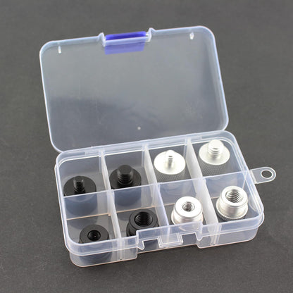 TAODAN 8PCS Black and Silver Aluminum Alloy Microphone Adapter Screws Set Tripod Adaptor Suitable for Shockproof Camera Mounts