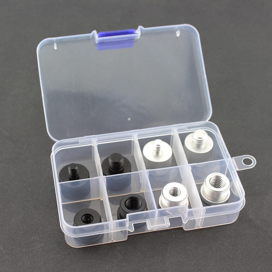 TAODAN 8PCS Black and Silver Aluminum Alloy Microphone Adapter Screws Set Tripod Adaptor Suitable for Shockproof Camera Mounts