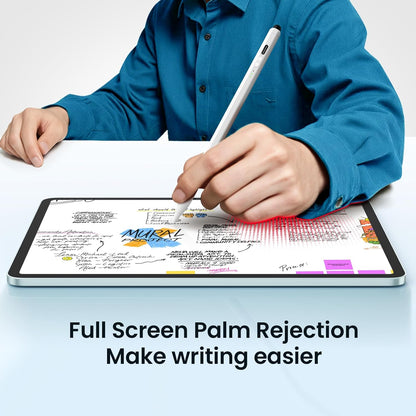 Dual Tip Stylus Pen for iPad 2025-2018,13 Mins Fast Charge with Tilt Sensitivity and Palm Rejection for iPad 11/10/9/8/7/6th Gen,Air 7/6/5/4/3/M3/M2, Pro 13"/12.9"/11"/M4, Mini 7/6/5th,White