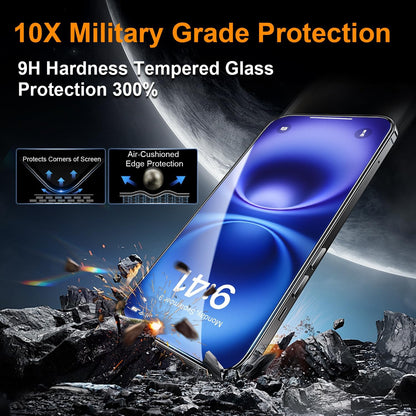 One Fish Privacy Screen Protector for iPhone 16 Plus (6.7 inch), Airbag Edge Protection, Anti Spy Private Tempered Glass Film with Installation Frame,9H Glass Scratch Resistant,Easy Installation,2Pack.