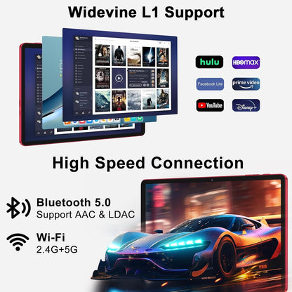 Android 14 Tablet 11 Inch Tablets, 24GB RAM 256GB ROM(1TB Expand), Octa-Core Tablets with 8000 mAh Battery, 5G WiFi, Bluetooth 5.0, Android Tablet 5MP+13MP Dual Camera, IPS Touch Screen, GPS Tab-Red