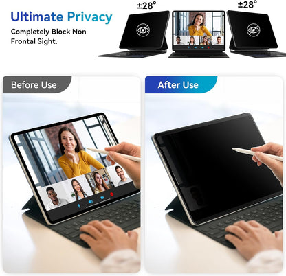 Magnetic Privacy Filter Compatible with iPad Pro 11 Inch 5th (2024, M4), Removable Anti Glare Blue Light Matte Privacy Screen Protector