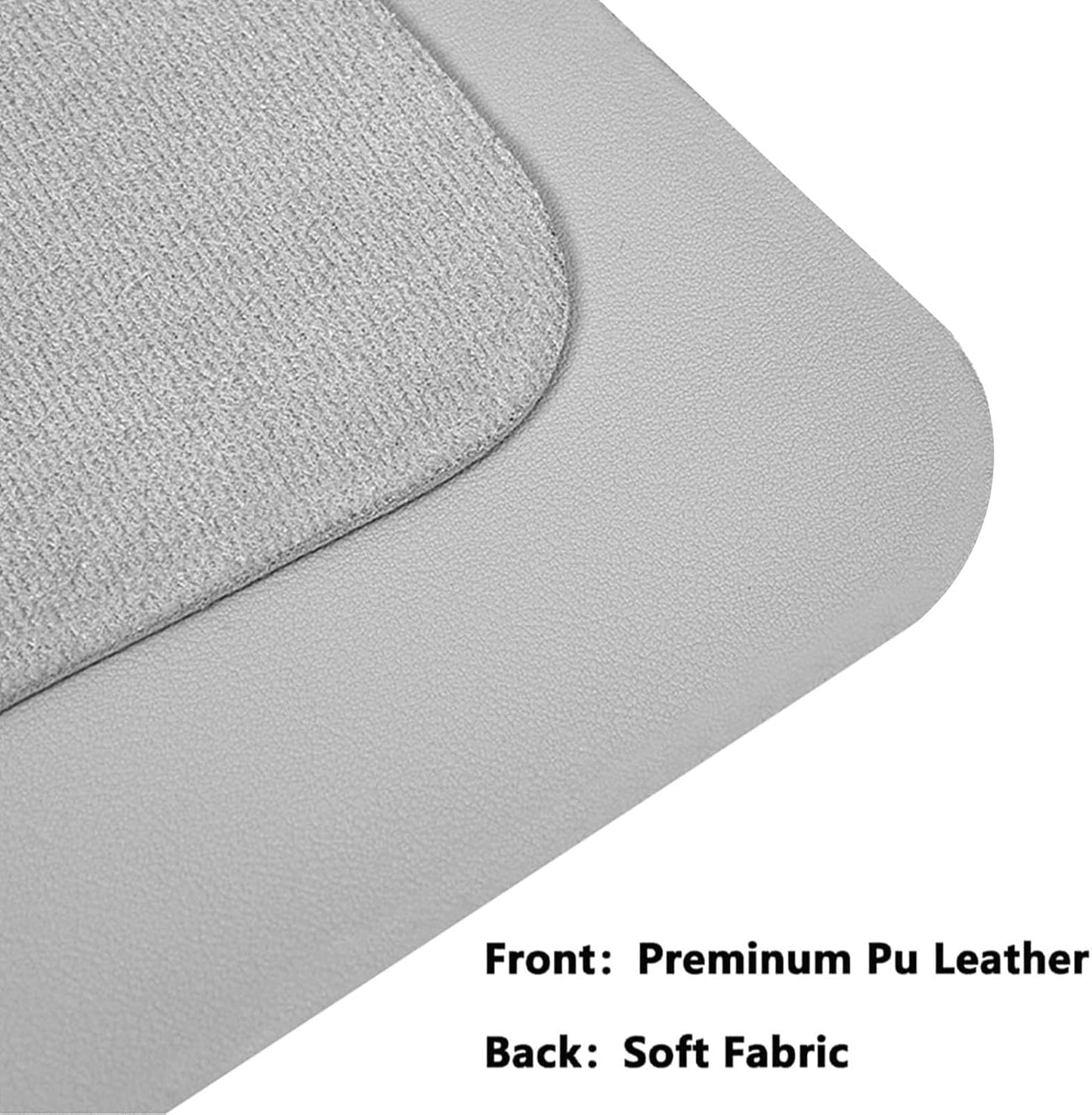 PU Leather Desk Pad Protector Gaming Mouse Pad Non Slip Desk Mat for Keyboard and Mouse Waterproof Desk Writing Pad for Office and Home Desk Accessories(Gray, 23.6 * 11.8)