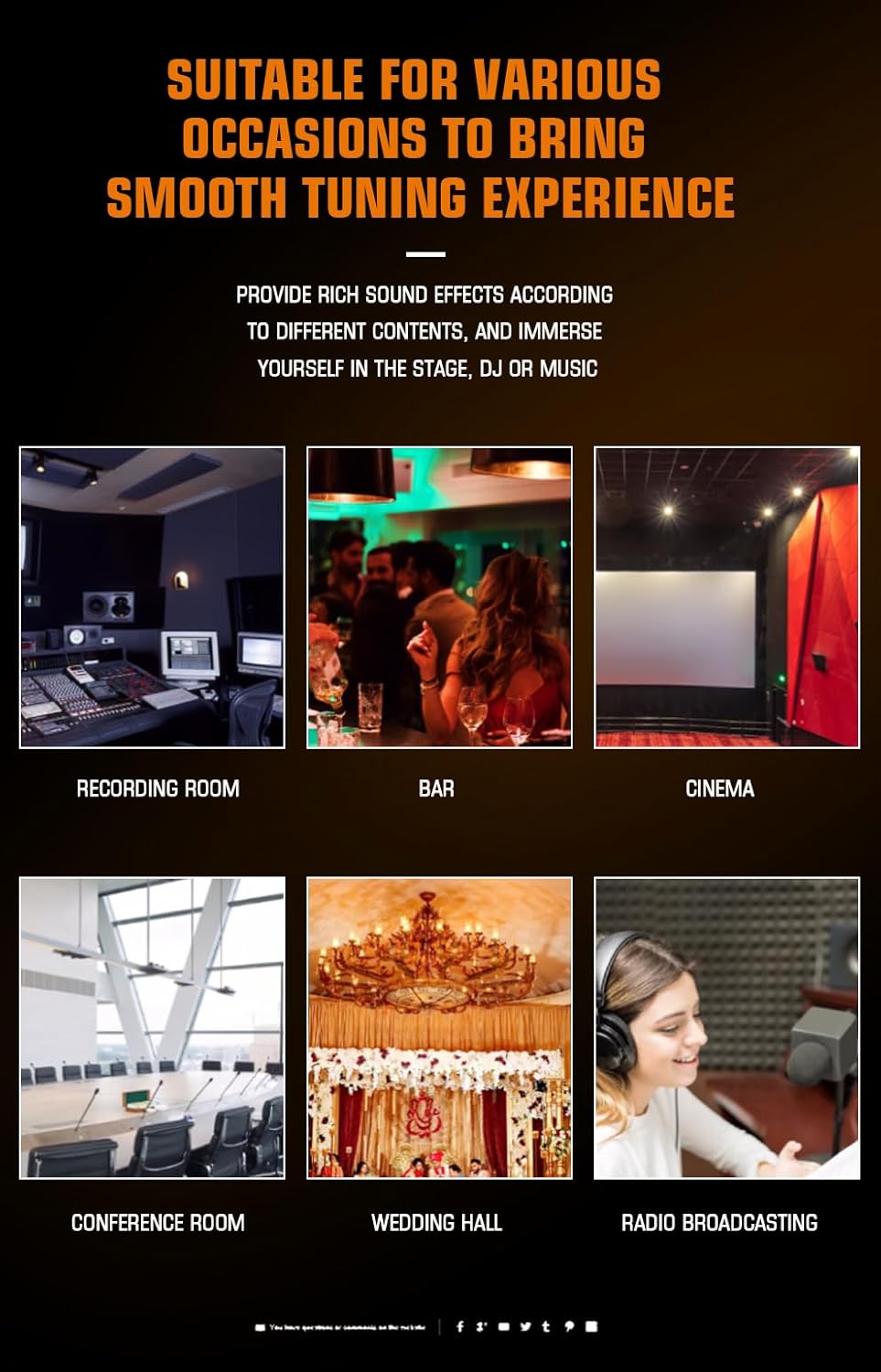 A-Series Professional Mixer for Recording DJ Stage Karaoke Music Application w/ 99 DSP Effect USB Drive for Computer Recording Input, XLR Microphone Jack, 48V Power for Professional (8-Channel)