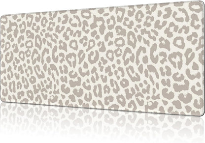 Mouse Pad Large Leopard Print Non-Slip Gaming Desk Mat with Stitched Edge Laptop Keyboard Desk Pad for Work Home Gaming (35.4 x 15.7 Inches)