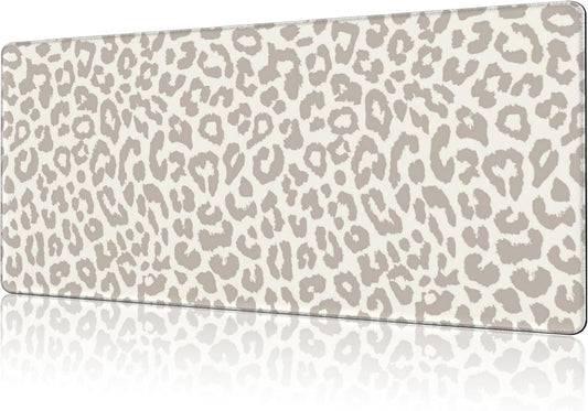 Mouse Pad Large Leopard Print Non-Slip Gaming Desk Mat with Stitched Edge Laptop Keyboard Desk Pad for Work Home Gaming (35.4 x 15.7 Inches)
