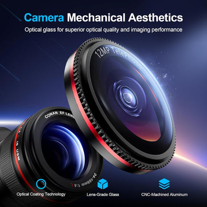 X-it 2 Pack Camera Lens Protector, Shatterproof Anti-Scratch Ultra HD Mechanical Gear Camera Protector, Anti-Glare Tempered Glass Lens Protector for iPhone 15/15 Plus/14/14 Plus,Case Friendly,BlackRed