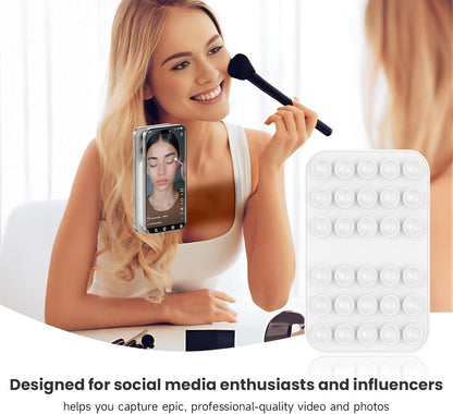 Patented Magnetic Sticky Phone Suction Grip Mount for MagSafe Case,Magnet Silicone Portable Stand Holder for iPhone 16/15/14/13/12 Series and Android, Hands-Free Selfies and Videos,White