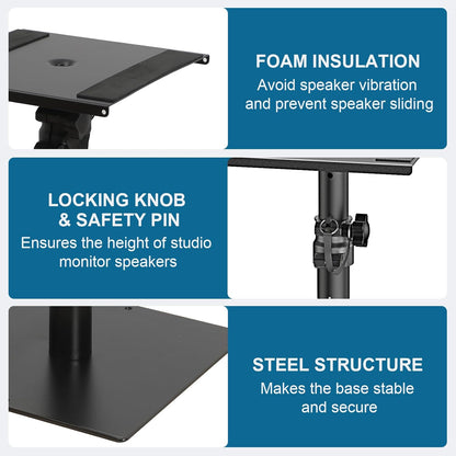 Set of 2 Desktop Studio Monitor Speaker Stands Bookshelf Speaker Stands