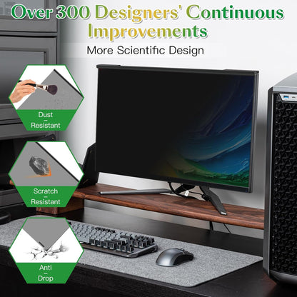 Magnetic Computer Privacy Screen Filter 22 inch for 16:10 Widescreen Monitor Desktop PC, 22in Hanging Removable Anti Blue Light Glare Eye Protection Shield, Screen Protector Panel