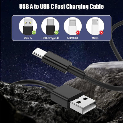 3-Pack Black [3.3FT+3.3FT+6FT] USB A to USB C Cable，USB to USB C Car Carplay Cable for iPhone 16 15 Pro Plus Pro Max，for iPad Pro/Air/Mini，for Samsung S24/S23/S22/S21，for MacBook Pro/Air and More
