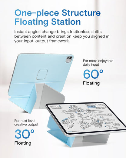 MOFT Dynamic Folio Case for for iPad Air 11-inch M3 M2 2025 2024/10.9 Air 5th 4th Generation 2022 2020, iPad Pro 11 Inch 4th/3rd/2nd Gen, Magnetic Case with 20+ View Angles, Soothing Mist x Misty Cove