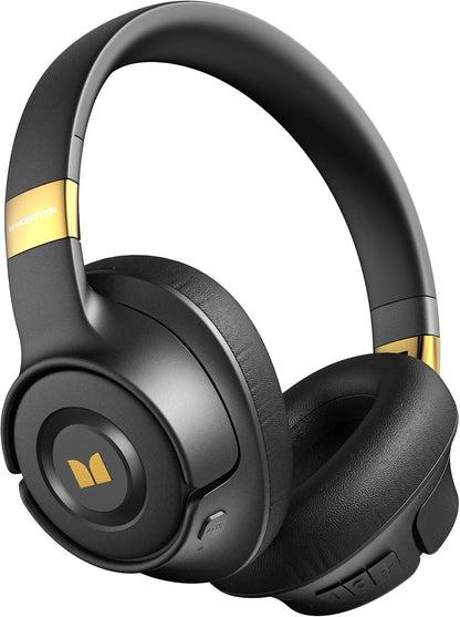 Monster Persona SE ANC Active Noise Cancelling Headphones, Over Ear Bluetooth Headphones Wireless, 60H Playtime, HiFi Stereo Audio, Deep Bass, Built-in Mic, Memory Foam Ear Cups for Home (Black)