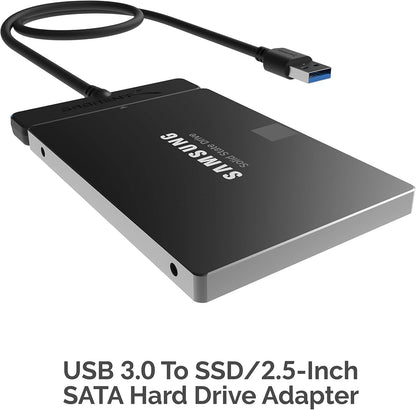 SABRENT SATA to USB Cable - USB 3.0 to 2.5” SATA I/II/III Hard Drive Adapter - External Converter for SSD/HDD Data Transfer (EC-SSHD)