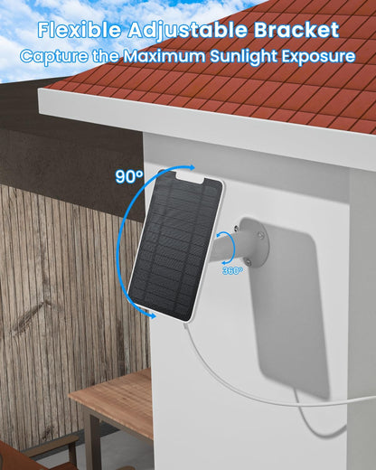 5W Arlo Solar Panel Charger Compatible with Arlo Essential Spotlight/XL Spotlight Camera, Arlo Essential Solar Panel Charger w/ 10ft Waterproof Micro USB Charging Cable, Adjustable Wall Mount, 2 Pack