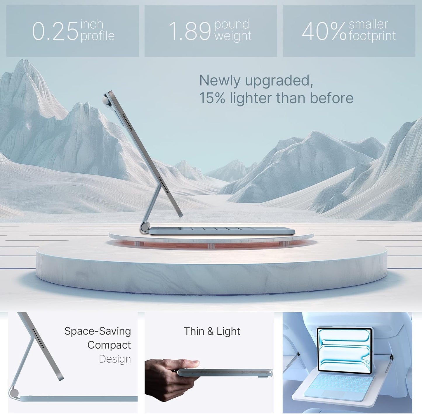 typecase Keyboard Case for iPad Pro 13-inch (M4) 2024,Magic Keyboard with 11 Colors Backlight for iPad Pro 13,Keyboard Case with Pencil Holder,Multi-Touch Trackpad, Easy-Set Magnetic Stand,Light Blue