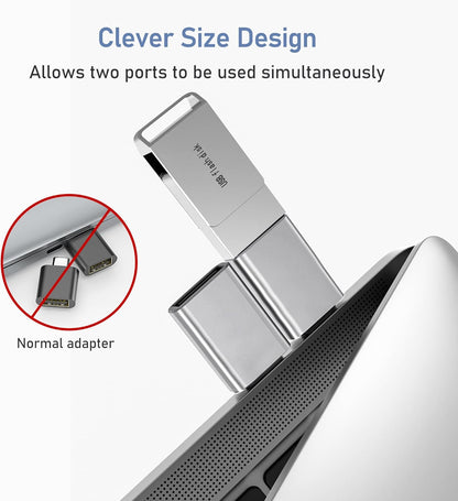 Basesailor USB C to USB Adapter 3Pack,USBC Male to USBA 3.0 Female Adapter,Type C Thunderbolt 4 OTG Converter for Apple MacBook Pro,Mac Book,iPad,Microsoft Surface Go,Samsung Galaxy S25 S24,iPhone 17