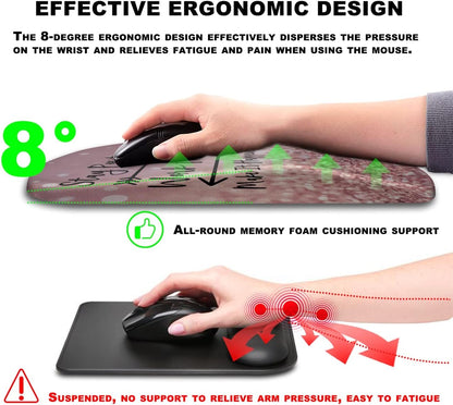 Mouse Pad Wrist Support, Ergonomic Mouse Pad with Massage Dot, Comfortable Computer Mouse Pad for Laptop, Wrist Rest Pain Relief Mousepad with Non-Slip PU Base for Office & Home, 12 x 8 in