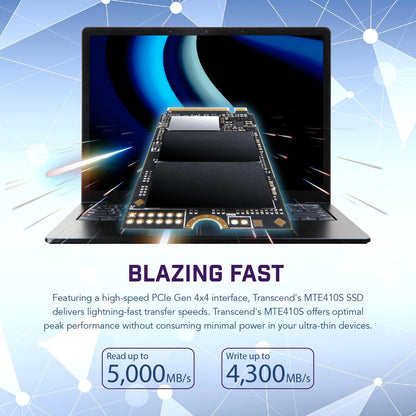 Transcend 2TB M.2 2242 SSD, Up to 5000MB/s, PCIe Gen4x4 NVMe 3D TLC, for Ultra-Thin Laptops, Lenovo Legion Go, Yoga Gen 6, ASUS ExpertBook, ZenBook, Mini PC, DRAM-Less Design for Low Power Consumption