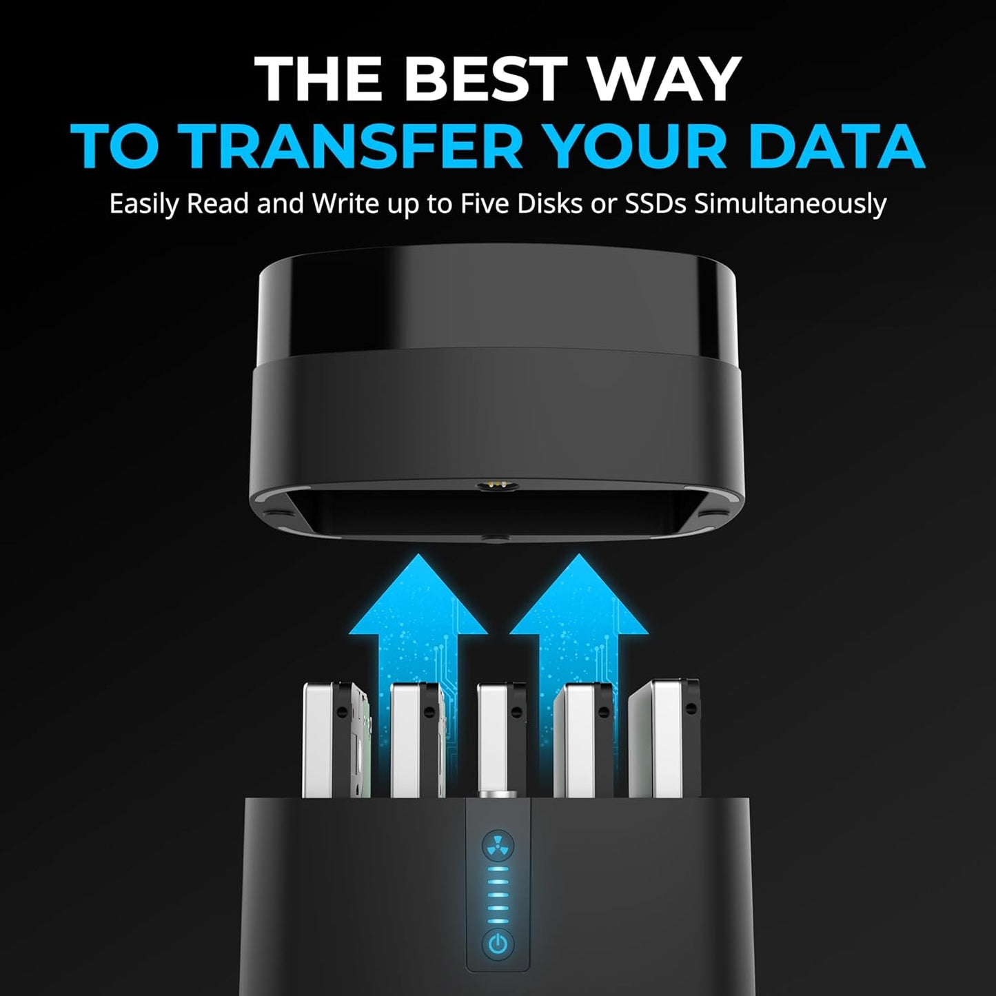 SABRENT 5-Bay USB-C Docking Station for 2.5” SATA HDDs and SSDs with Built-in Cooling Fan (DS-5R15)