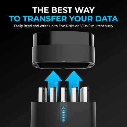 SABRENT 5-Bay USB-C Docking Station for 2.5” SATA HDDs and SSDs with Built-in Cooling Fan (DS-5R15)