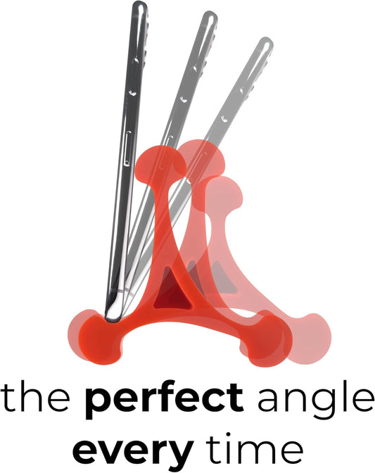 Skalene Phone Stand - 100% Silicone Rubber, Adjustable Phone Holder, Prop, Rest - Desk, Office, Home, Kitchen Accessory (Flash Red)