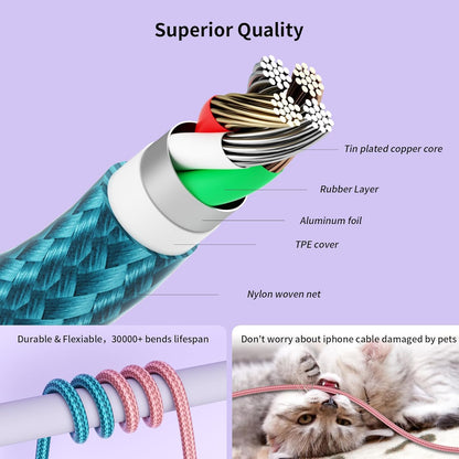 iPhone Charger, Charging Cable 4 Pack (3/3/6/6FT) MFi Certified Nylon Braided USB to iPhone Cables Fast Charging Cord Compatible with iPhone 14 13 12 11 pro max XR XS X 8 7 6 Plus SE and More