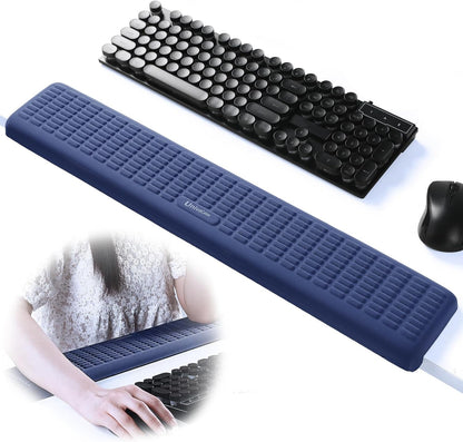 UnivoColors PostureUp L-Shaped Desk Long Wrist Rest Elbow, Non-Slip, Memory Foam, Desk Edge Support, Ergonomic Design for Long-Hour Work (23.6 * 3.9 inch One-Piece Design,Navy)