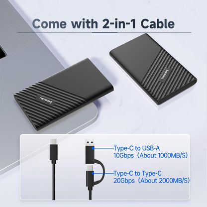 fanxiang 500GB External SSD Portable, Up to 2000MB/s, USB C External Solid State Drive External Hard Drive, USB 3.2 Gen2*2 Type-C SSD for iPhone 15/Pro/PC/Laptops/Creators/Gaming