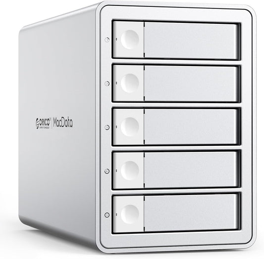 ORICO 5Bay RAID External Hard Drive Enclosure for 2.5/3.5 Inch SATA HDD/SSD up to 5X 24TB, USB3.0 Type-A Hard Drive Docking Station, Supports RAID 0/1/3/5/10/JBOD/Clone/ClearMode -9958RU3