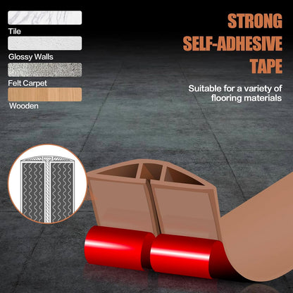 Floor Cord Cover Self Adhesive Cord Hider,3.3FT Cable Management, Extension Strip Protector for Wires, Prevent Cable Trips for Offices, Gyms, Exhibitions Cavity:0.47"(W) x 0.35"(H) Brown