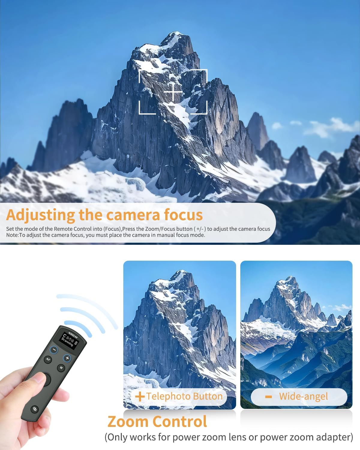 for Canon Wireless Camera Remote Control - Aodelan Rechargeable Shutter Release with OLED Screen for R3/ R10/ M50/ EOS M6 Mark II/R/RP /90D /6D Mark II /R5/T7i/G7 X Mark III;Replaces BR-E1 (Black)