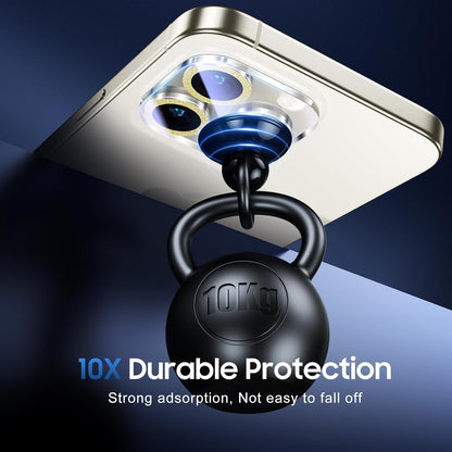 UniqueMe for 3 Pack iPhone 15 Pro/iPhone 15 Pro Max Camera Lens Protector, [Drop Protection] [Case Friendly] 9H Tempered Glass Camera Cover Screen [Update New Version] - Glitter Golden
