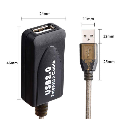 100 FT USB Extension Cable, USB 2.0 Type A Male to A Female Active Repeater Extension Cable 100ft, High Speed 480 Mbps