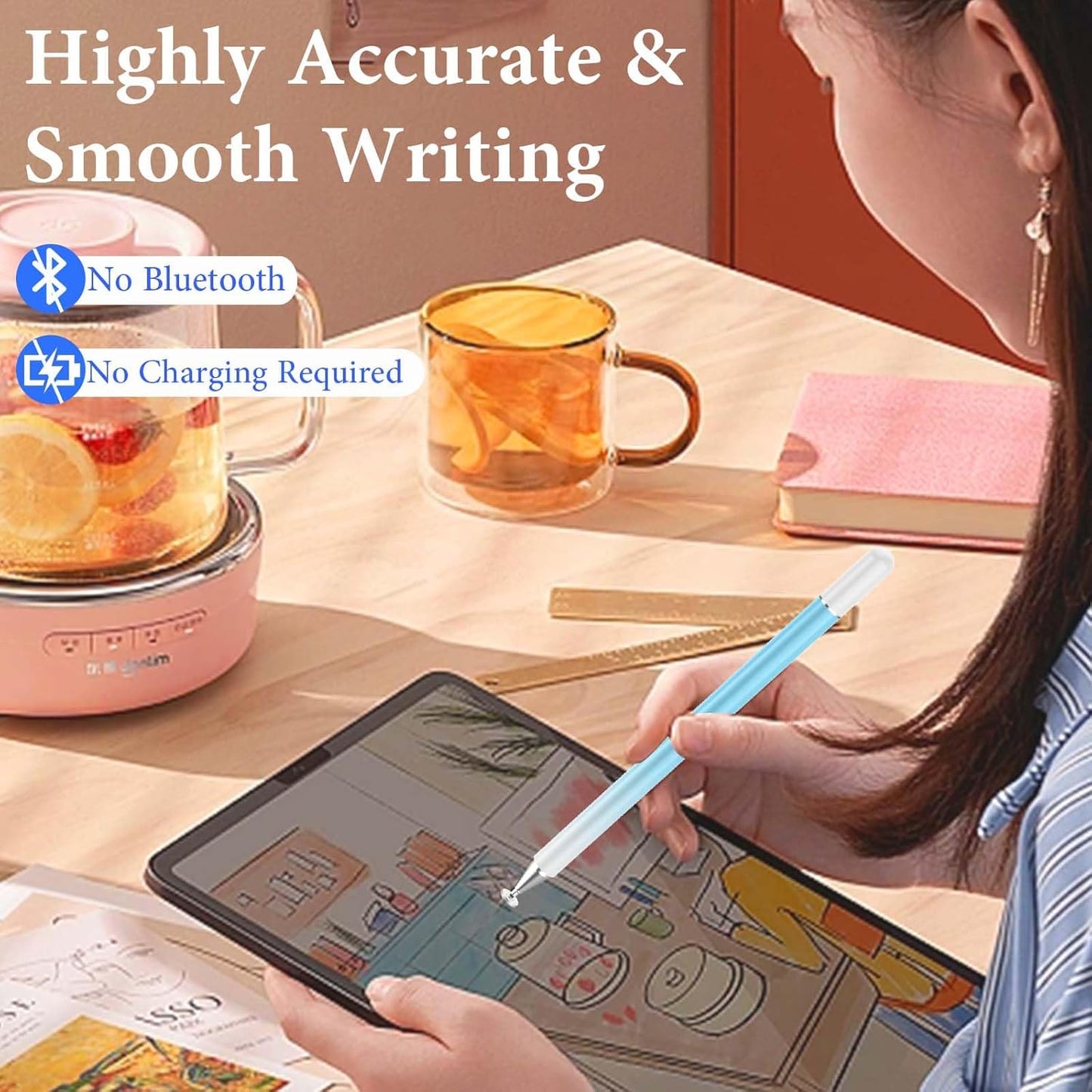 2 in 1 Magnetic Disc Stylus Pen for Touch Screens, Compatible with iPhone/iPad/Android/Microsoft/Surface All Capacitive Touch Screens