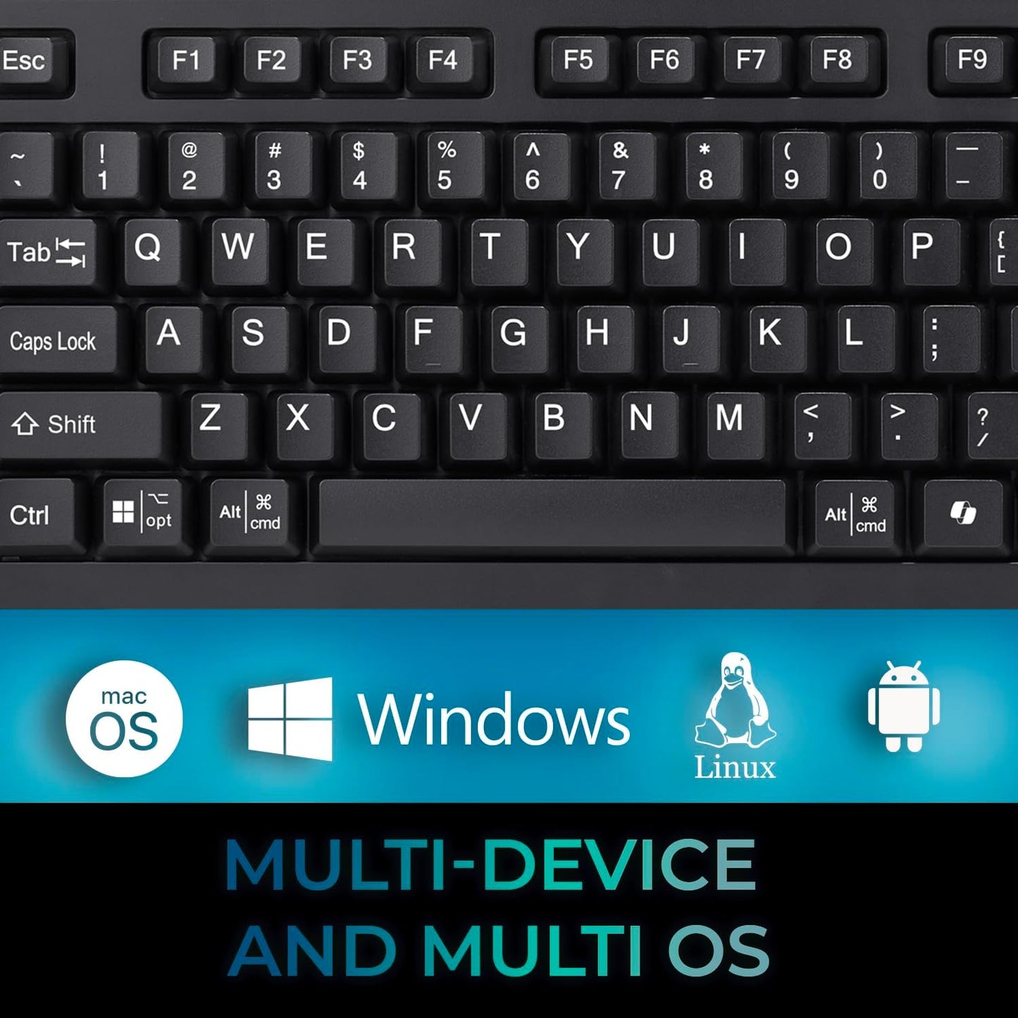 Adesso EasyTouch 445 Multi-Channel Wired Touchpad Keyboard, Black (AKB-445UB)