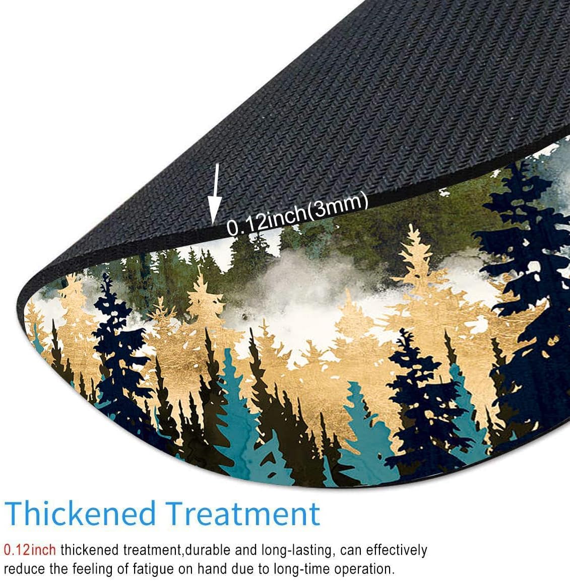 Round Mouse Pad, Abstract Mountain Design Mouse Pad, Custom Cute Mouse Pads for Desk, Washable Cloth Gaming Mousepad, Non-Slip Rubber Computer Small Mouse Pads for Wireless Mouse