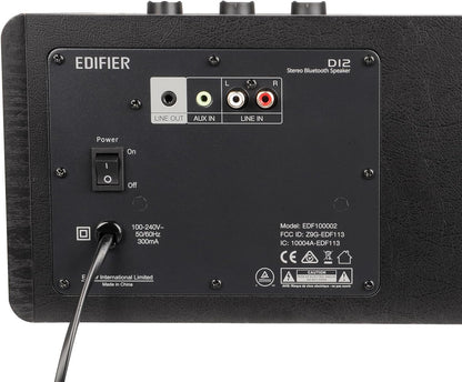 Edifier D12 Integrated Desktop Computer Speakers with Bluetooth 5.0, Wireless Stereo Tabletop Speaker 70 Watts RMS with Subwoofer Line Out, RCA, Aux Input for PC Monitor Laptop -Black