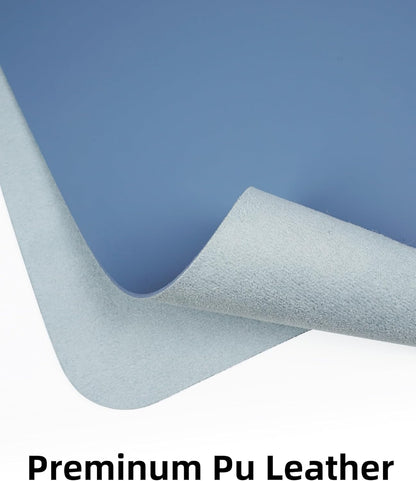 AFIING Leather Desk Pad Protector, Mouse Pad, Office Desk Mat, Non-Slip PU Leather Desk Blotter, Large Desk Mat, Waterproof Keyboard Mat for Office/Home/Decor (Grey Blue, 48" x 17")