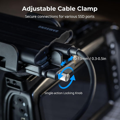 SMALLRIG Universal SSD Holder for MagSafe, with Cold Shoe & Cable Clamp, 40-60mm Wide Clamping, SSD Mount Bracket for Samsung T5 T7 SSD, for SanDisk SSD, for Camera Cage, for iPhone 17/16/15/14-5196